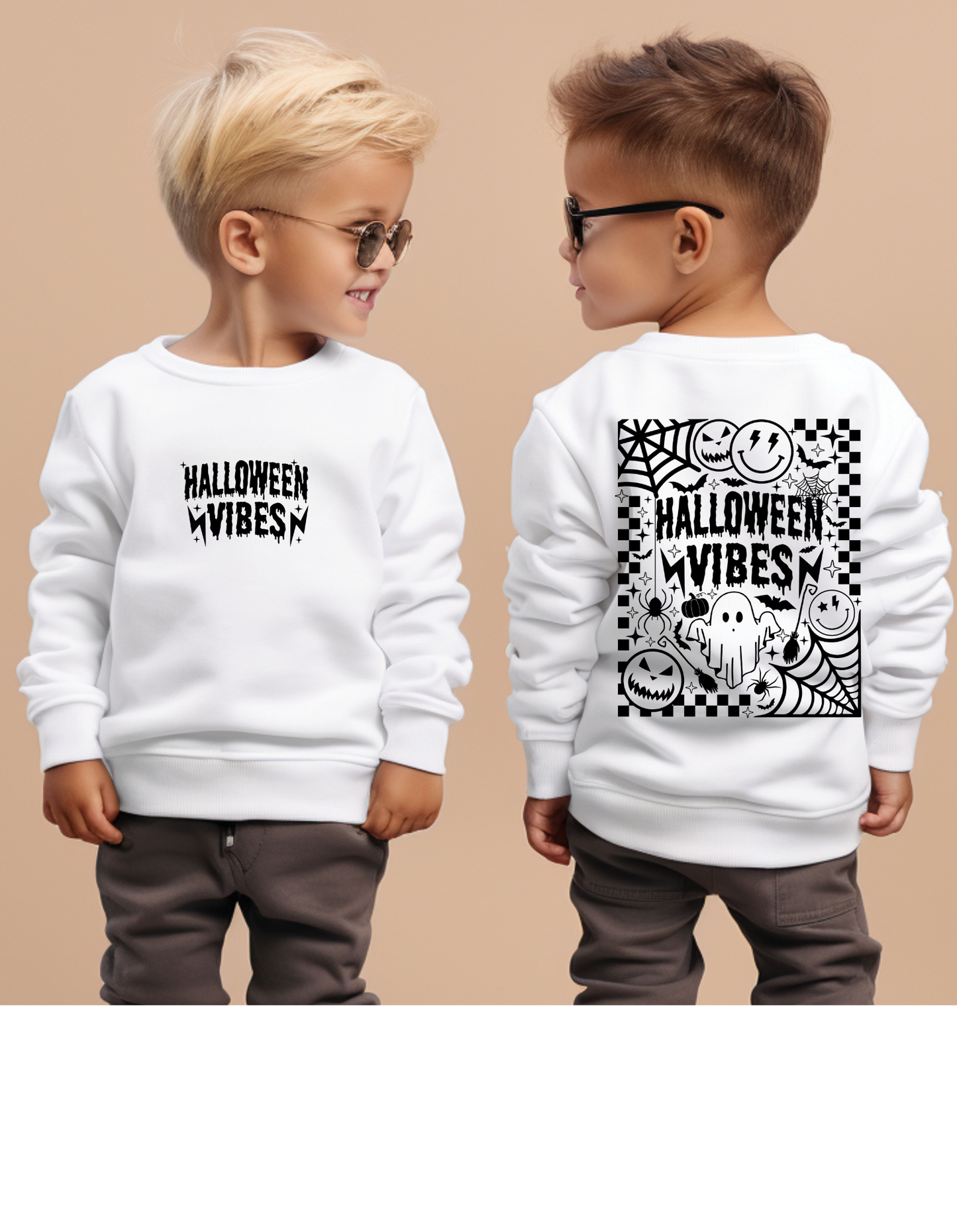 Halloween Vibes-Kids Pocket & Back