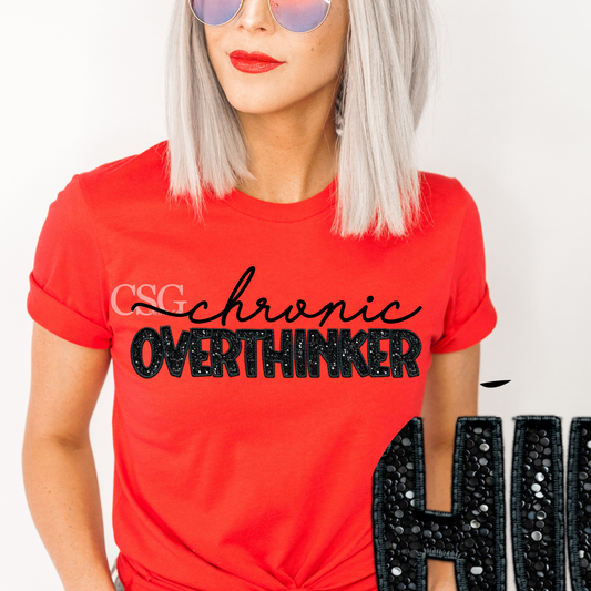Chronic Overthinker-Faux Sequins
