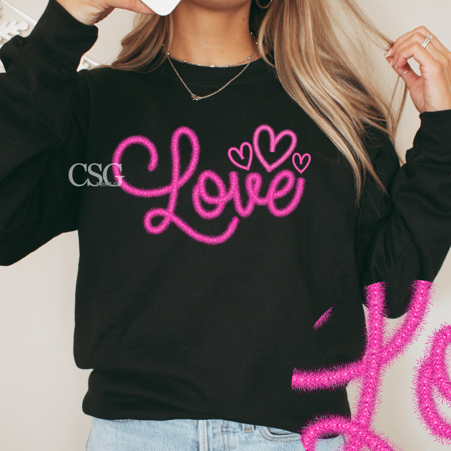 Tinsel Love-Faux Tinsel-Sweatshirt