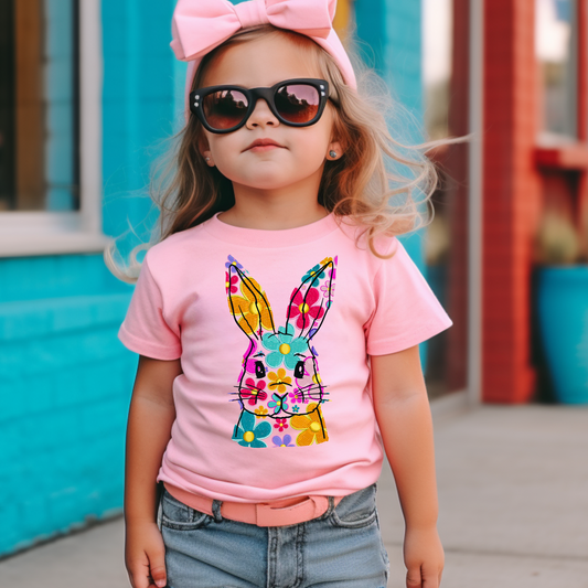 Floral Bunny Faux Embroidery-KIDS