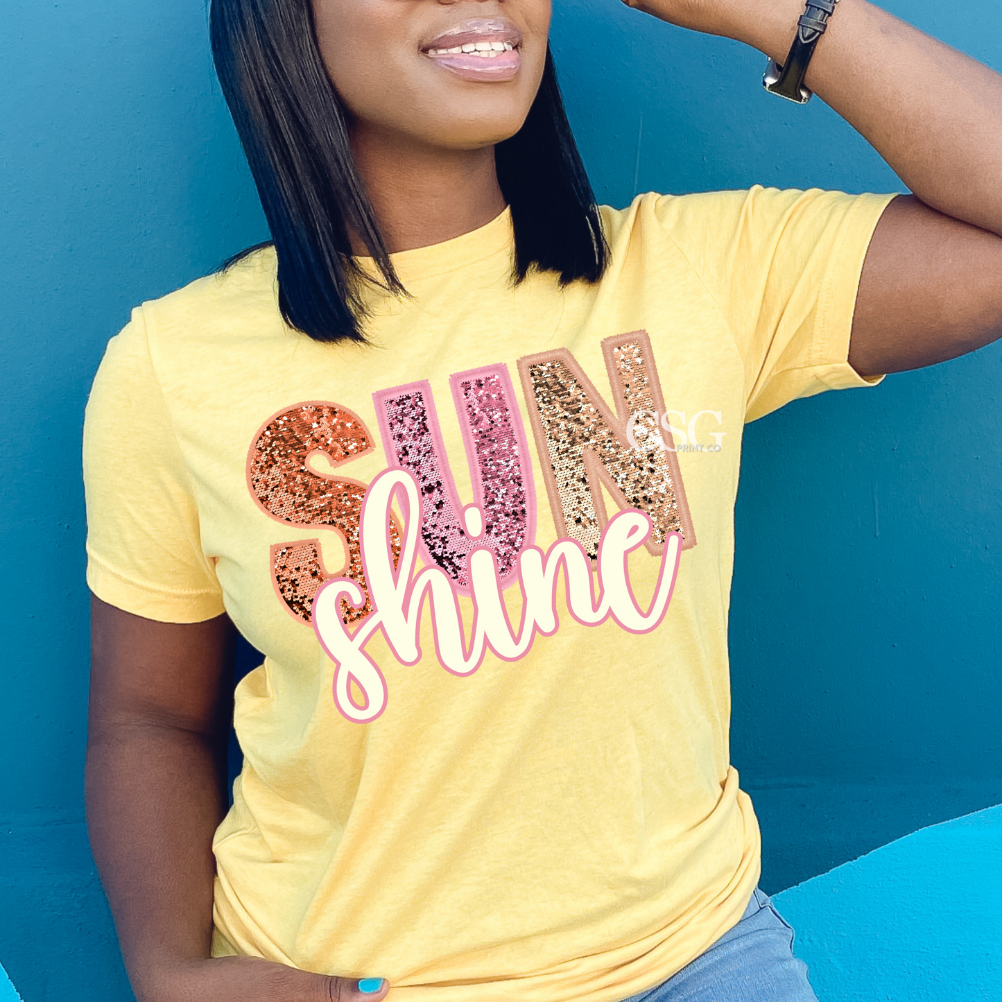 SUN Shine-Faux Sequins/Embroidery