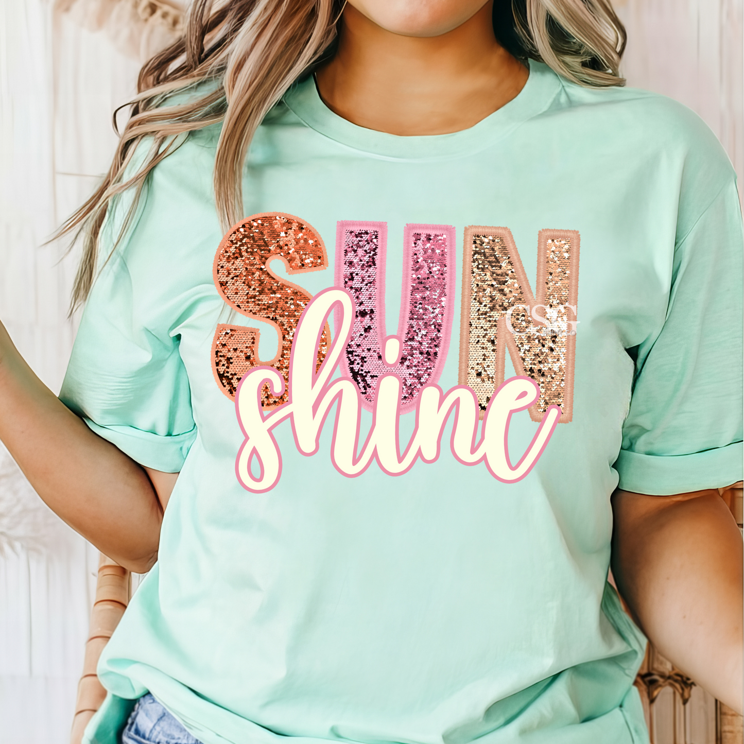 SUN Shine-Faux Sequins/Embroidery