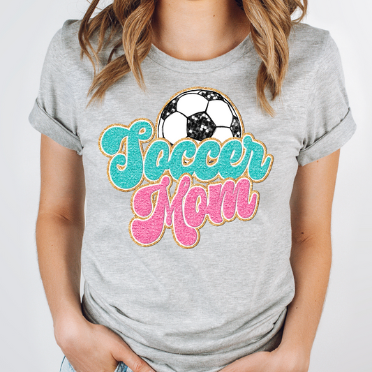 Soccer Mom- Faux Chenille Graphic Tee