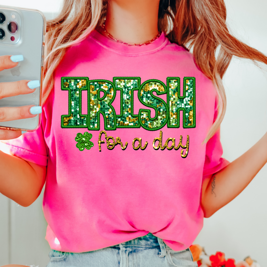 Irish For A Day-Faux Sequins-Gildan