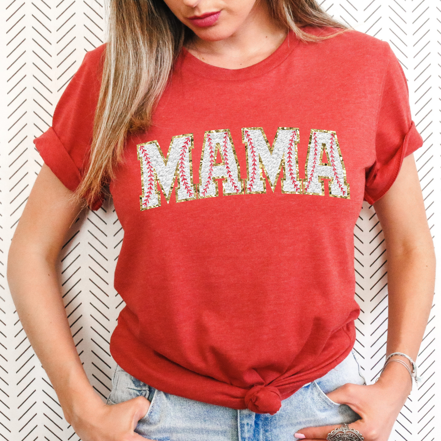 MAMA Baseball Chenille Letters