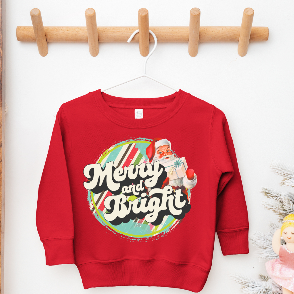 Retro Circle Merry&Bright-Hoodie/Sweatshirt